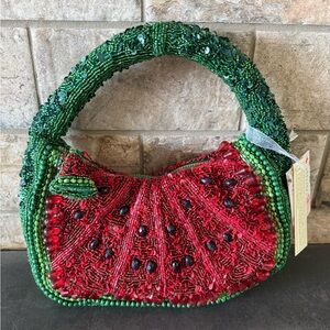 Vibrant Beaded Watermelon Shoulder Bag